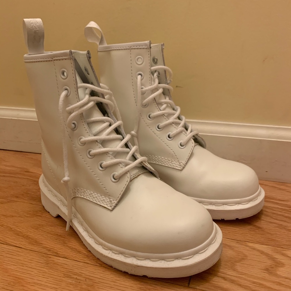 All white Doc Martens